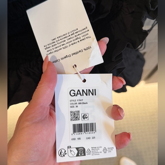 Ganni Black Ruffle Off-Shoulder Top - Picture 6 of 6